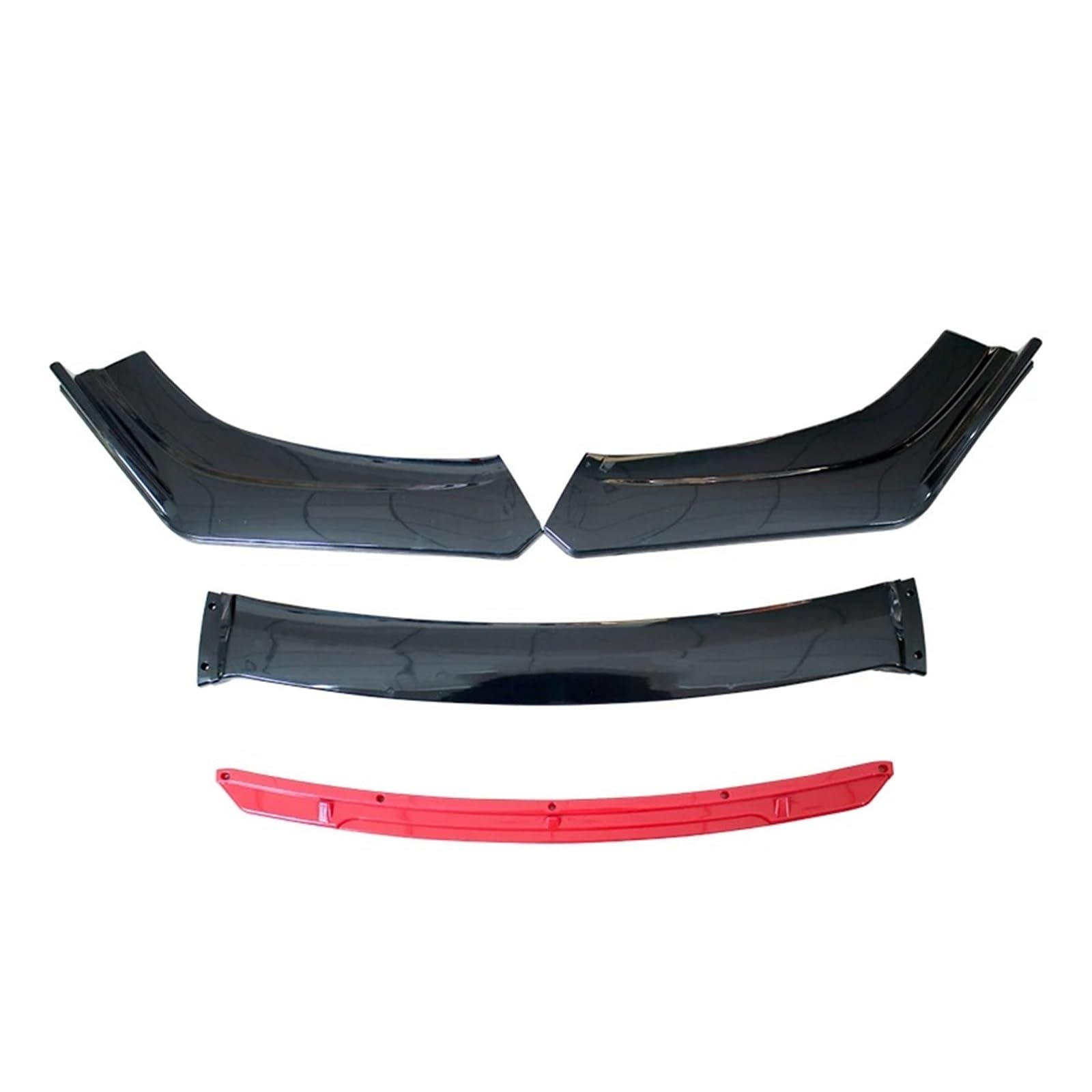 Front Spoiler Lippe Auto Frontschürze Lip Universal Body Kit Spoiler Splitter Diffusor Rot Schwarz Blau Canard Splitter ABS Kunststoff Auto Modifikation Auto-Frontspoiler(A-Red) von HONGYISM