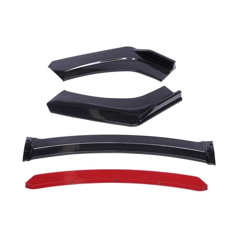 Front Spoiler Lippe Für A3 Für A4 Für A5 A6 Für A8 Universal Auto Front Lip Splitter Spoiler Diffusor Lip Kit Auto-Frontspoiler(Carbon Fiber and Red) von HONGYISM