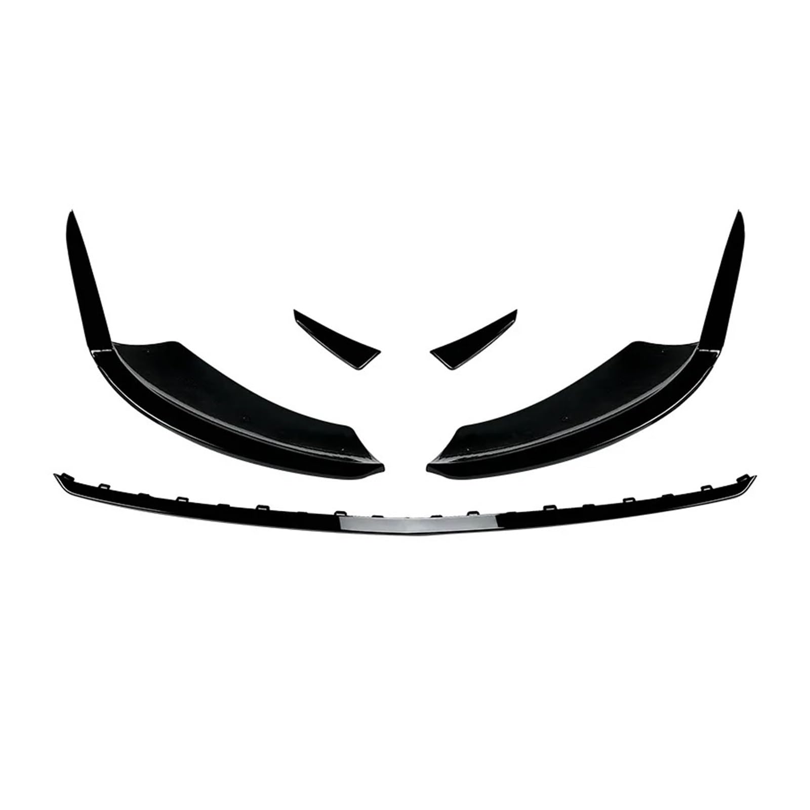 Front Spoiler Lippe Für Benz EINE Klasse W177 A180 A200 A35 A45 Für AMG 2023 + Frontschürze Spoiler Splitter Trim Glänzend Schwarz Außen Zubehör Auto-Frontspoiler(Glossy Black A B C) von HONGYISM