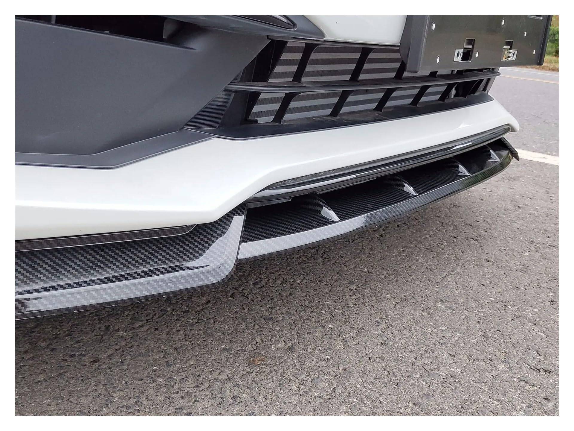 Front Spoiler Lippe Für Civic Für Limousine 2019 20 21 Front Stoßstange Splitter Lip Diffusor Spoiler Carbon Oberfläche Rock Körper Kit Auto-Frontspoiler(Carbon Surface) von HONGYISM