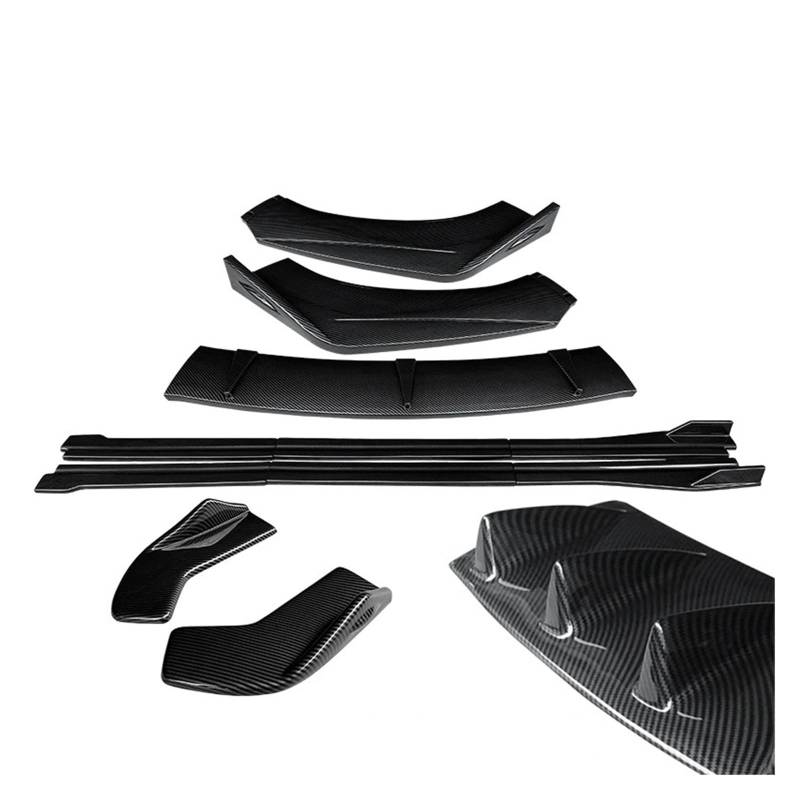 Front Spoiler Lippe Für TT Für TTRS 2004-2019 ABS Auto Front Stoßstange Splitter Lip Body Kit Spoiler Hinten Wrap Winkel Shark Fins Seite Röcke Extensions Auto-Frontspoiler(Carbon Fiber Look B 15-19) von HONGYISM