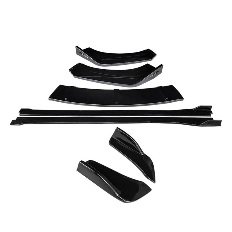 Front Spoiler Lippe Für Volvo V40 2013-2019 Auto Body Kit Front Stoßstange Splitter Lip Spoiler Seite Röcke Extensions Hinten Wrap Winkel Shark Fins ABS Auto-Frontspoiler(Gloss Black) von HONGYISM