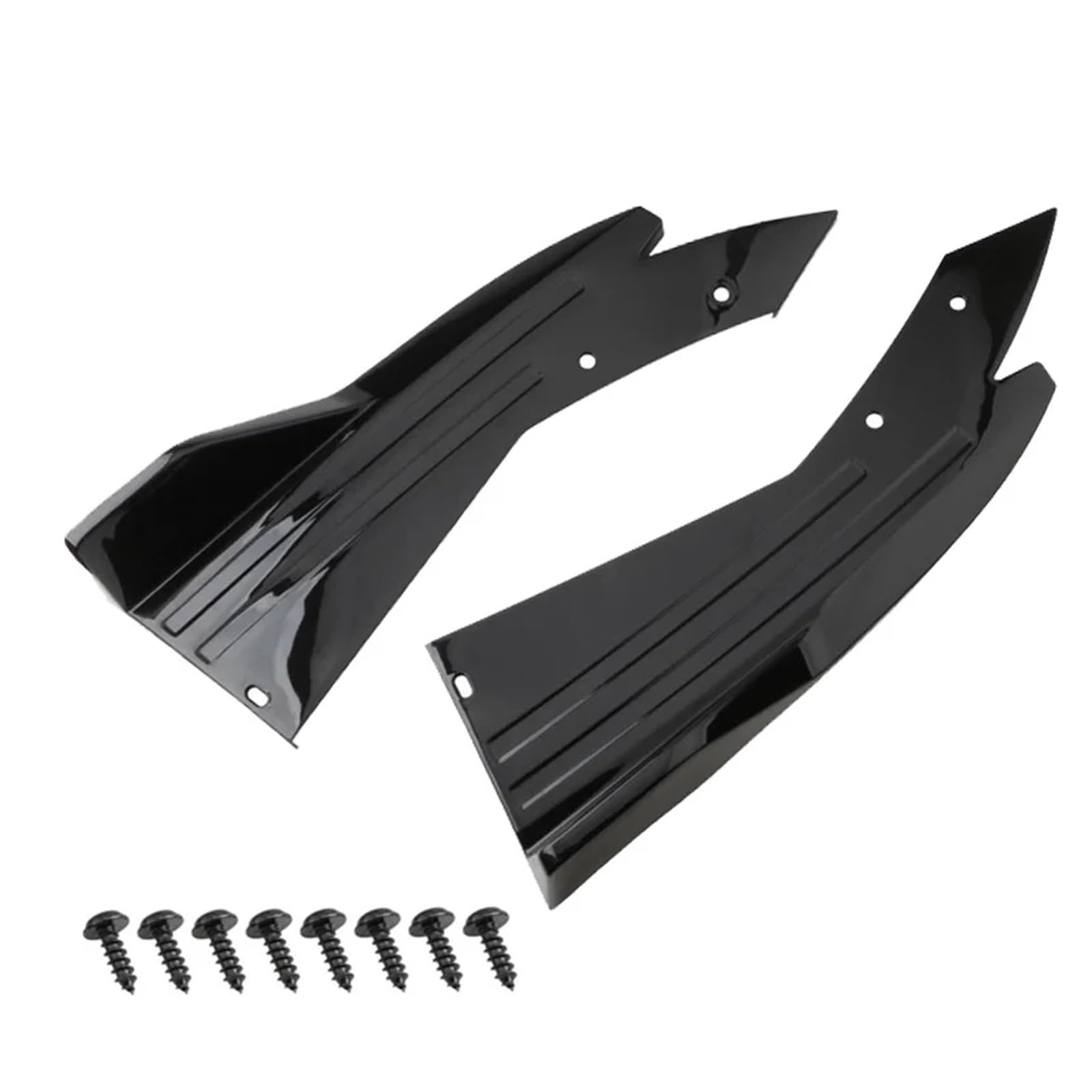 Front Spoiler Lippe Paar Universal-Auto-Heckstoßfänger-Spoilerlippe, Kohlefaser-Flügelverkleidung Schutz Anti-Crash-Diffusor Seitenschweller Wickelwinkel-Splitter Auto-Frontspoiler(2pcs Black) von HONGYISM