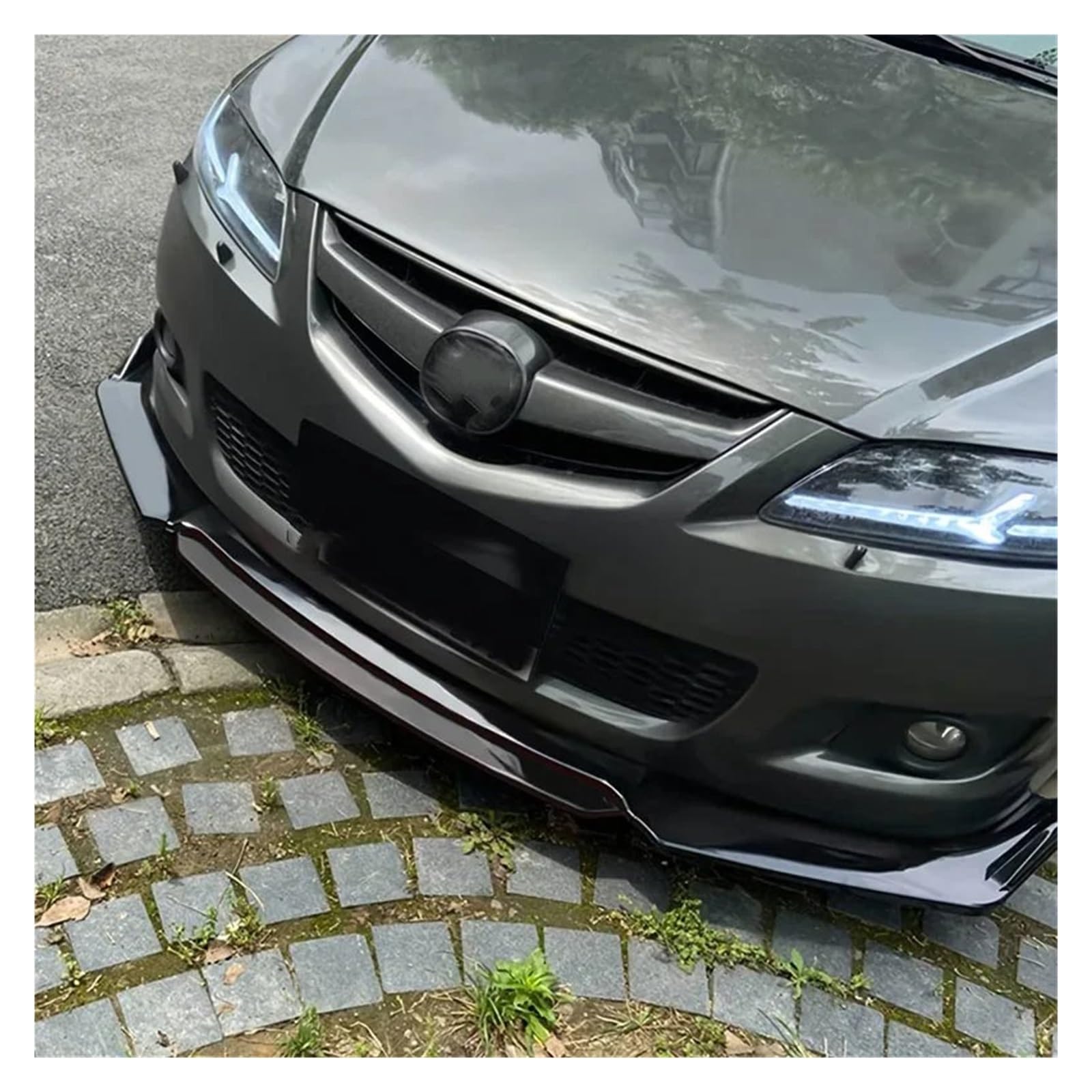 Front Spoiler Lippe Universelle Dreistufige Frontschaufel Mit Rotem Zierstreifen, Frontstoßstange, Frontlippe, Kleines Surround-Frontschaufel-Zubehör Auto-Frontspoiler(Schwarz) von HONGYISM