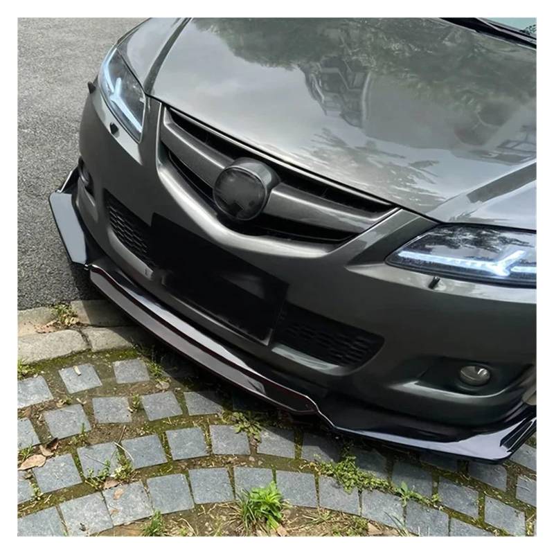 Front Spoiler Lippe Universelle Dreistufige Frontschaufel Mit Rotem Zierstreifen, Frontstoßstange, Frontlippe, Kleines Surround-Frontschaufel-Zubehör Auto-Frontspoiler(Schwarz) von HONGYISM