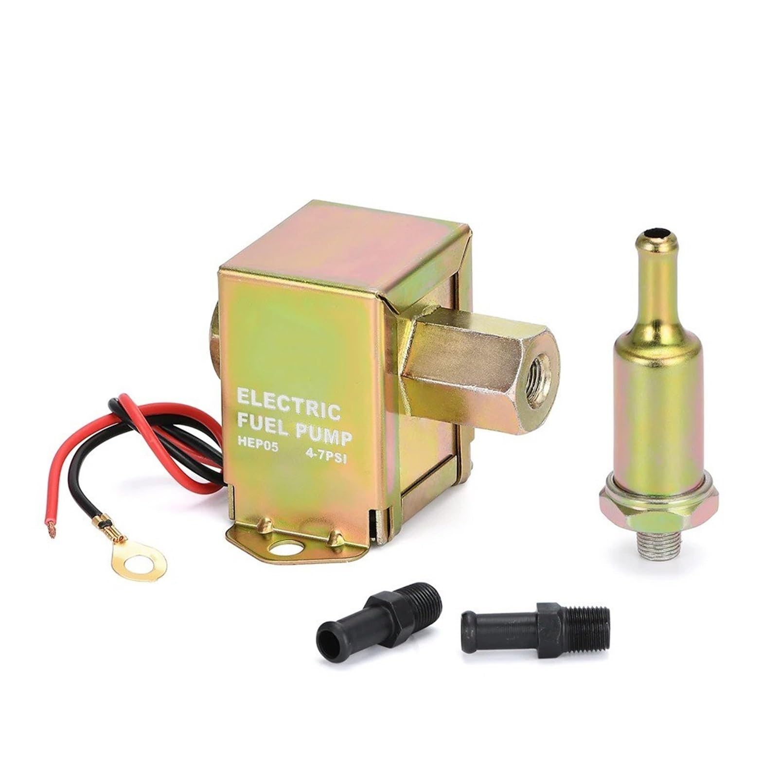 Kraftstoffpumpen Für Auto Vergaser Motorrad Elektronische 12V Kraftstoffpumpe 2,5-7PSI Druck 90LPH Gas Benzin Diesel Kompatibel FEP12SV E8012S Benzinpumpe(HEP05G) von HONGYISM