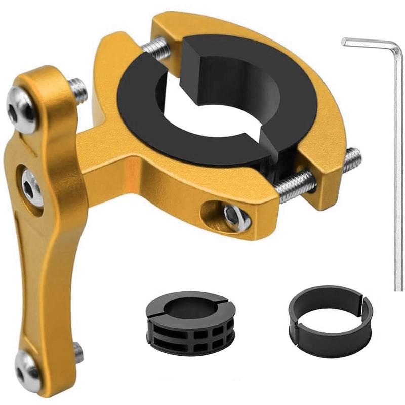 HONZUEN Universal MTB Flaschenhalter Adapter Aluminum, Fahrrad Ersatz Flasche Halterung Wasserflasche Cage Halter Regal Rack Halterung, Seat Post Lenkerhalterung, Gold von HONZUEN