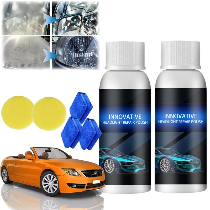 HOPASRISEE Reparatur Flüssigkeit Für Autoscheinwerfer, Reparatur- Flüssigkeit Für Autoscheinwerfer, Car Headlight Repair Fluid, Powerful Advance Headlight Repair Agent (2PC, 30ML) von HOPASRISEE