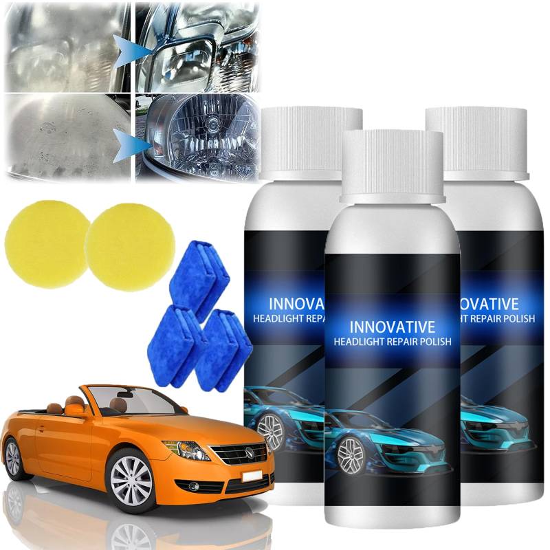 HOPASRISEE Reparatur Flüssigkeit Für Autoscheinwerfer, Reparatur- Flüssigkeit Für Autoscheinwerfer, Car Headlight Repair Fluid, Powerful Advance Headlight Repair Agent (3PC, 50ML) von HOPASRISEE