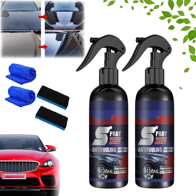 Multifunktionales Beschichtungserneuerungsmittel, Car Coating Agent Spray, 3 in 1 High Protection Quick Coating Spray, High Protection Quick Car Spray, Plastic Parts Refurbish Agent (2PC) von HOPASRISEE