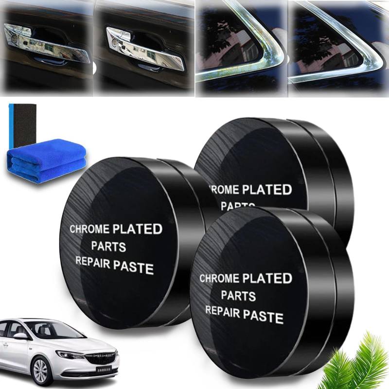 Multipurpose Chrome Plated Parts Repair Paste for Car, Chrome Plated Parts Repair Paste, Car Repair Paste, Car Scratch Repair Paste, Car Scratch Removal Polishing Wax for Car (3pcs) von HOPASRISEE