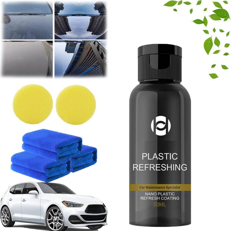 Plastic Refreshing Auto Plastik, Reparaturmittel FüR Auto Kunststoff, Plastic Refreshing, Car Plastics Restorer, Auto-Kunststoff-Restaurator, Plastic Revitalizing Coating Agent (50ML-1PC) von HOPASRISEE