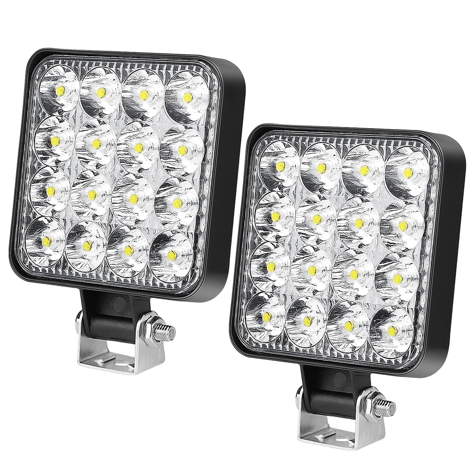 HOSPAOP LED Arbeitsscheinwerfer 12V LED Scheinwerfer 48W LED Trecker Zusatzscheinwerfer IP67 Auto Strahler Rückfahrscheinwerfer für Trecker Offroad Bagger SUV UTV ATV, 2 Pack von HOSPAOP