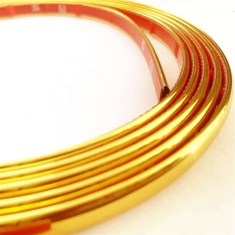 20M Universal Flexible Gold-Zierleiste, passend für Formleisten-Set, Auto Zierleiste Trim, Zierleiste selbstklebend Kfz-Formteilstreifen, universal Auto Leisten Flexibel Dekorstreifen(12mm(0.47Inch)) von HOTHUIMIN