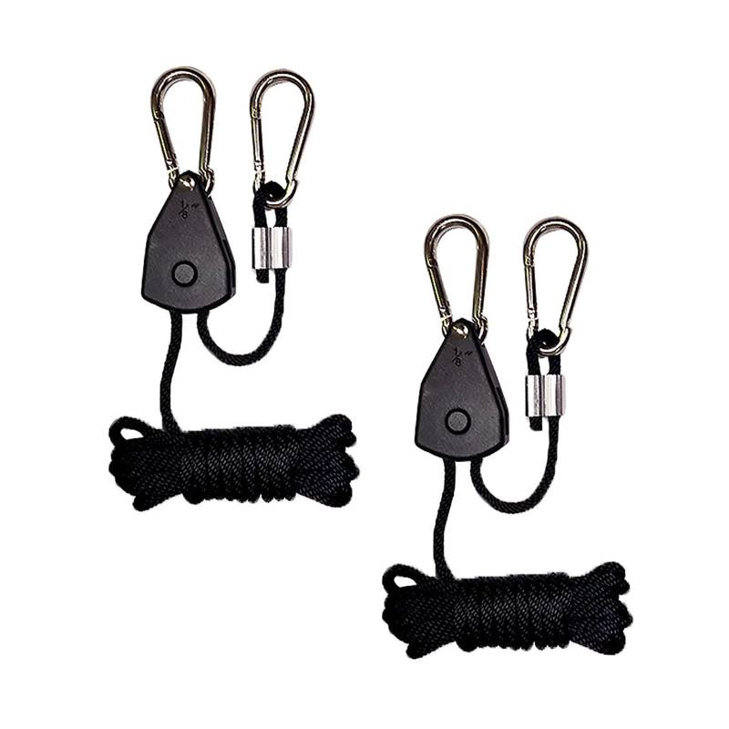 Einstellbare Seil Ratsche, 1/8" Seil Ratsche mit Haken, Aufhänger Rope Ratchet Hanger, Seil Ratsche Verstellbar, Einstellbare Ratsche Seil Aufhänger, Rope Seilratsche mit Haken, 2,4 m, 2 Stück von HOTMNTY