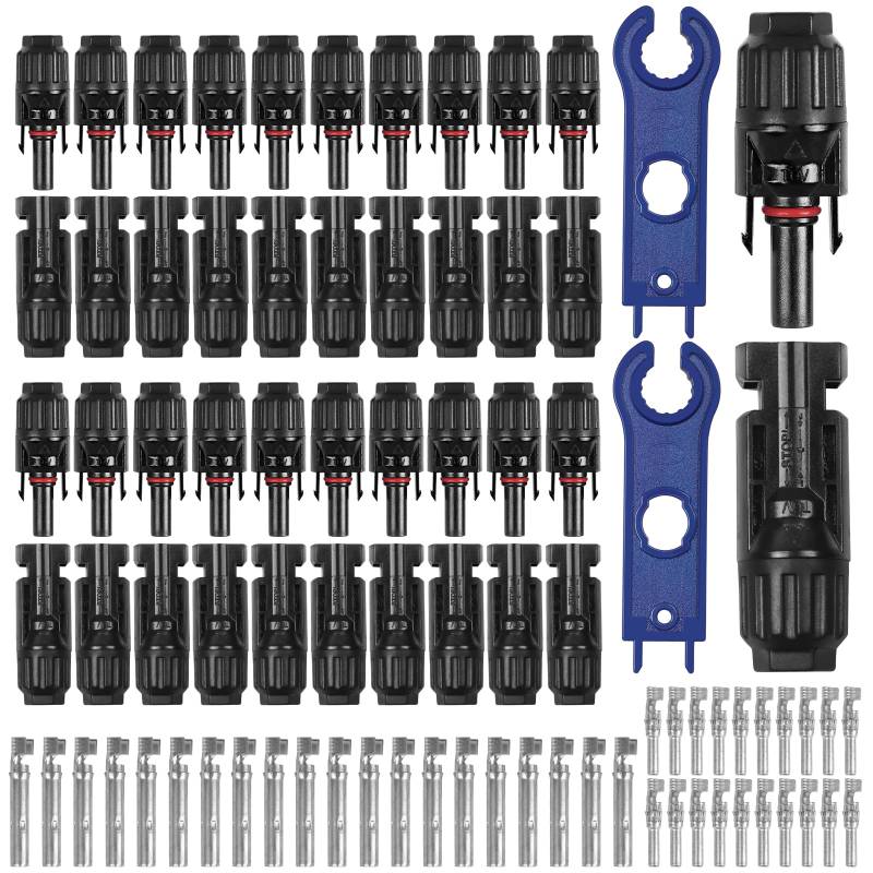 HOVIN 20 Paar Solarstecker,PV Stecker,Solarpanel Stecker mit Schraubenschlüssel,Photovoltaik Stecker für Solarkabel 2.5/4/6 mm2 von HOVIN