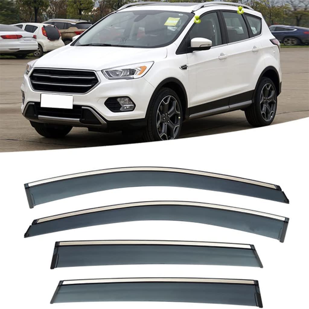 HOWENG 4 pcs Auto Windabweiser für Ford KUGA C520 2013-2019 Fenster Regenschutz Deflector Stick-On Sonnenschutz Visiere Zubehör von HOWENG