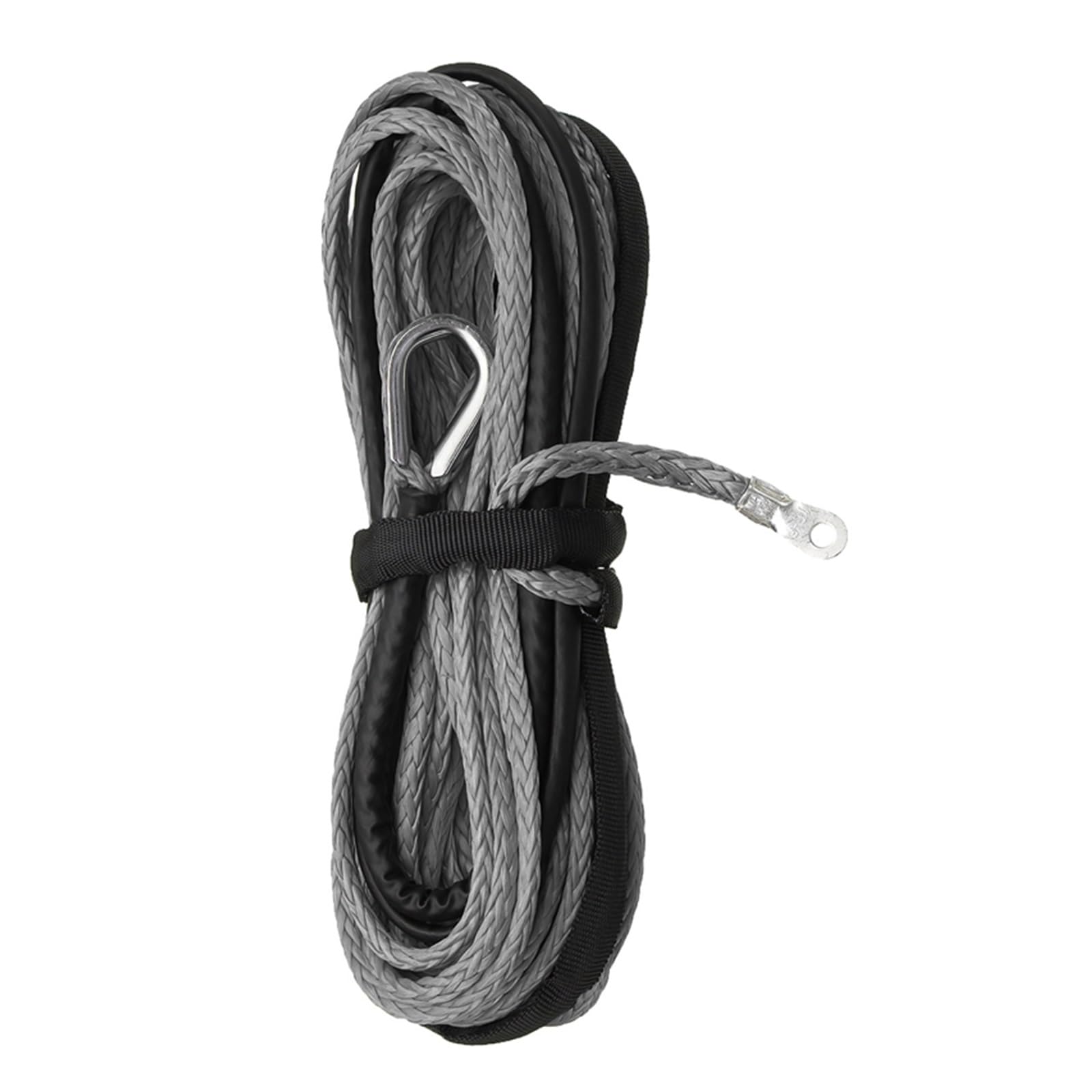 15 m 5,5 mm Abschleppseil for Winde, synthetische Faser, 7000 lbs for ATV, UTV, SUV, 4 x 4, Allradantrieb(Grey) von HPHPH