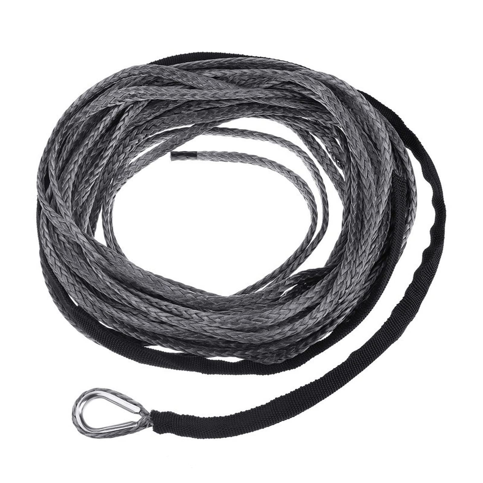 15 m 6 mm/7 mm Abschleppwindenkabel, Seilschnur, Kunstfaser, 5800 lbs/7700 lbs/9300 lbs for ATV UTV SUV 4X4 4WD(7mmx15m Grey) von HPHPH