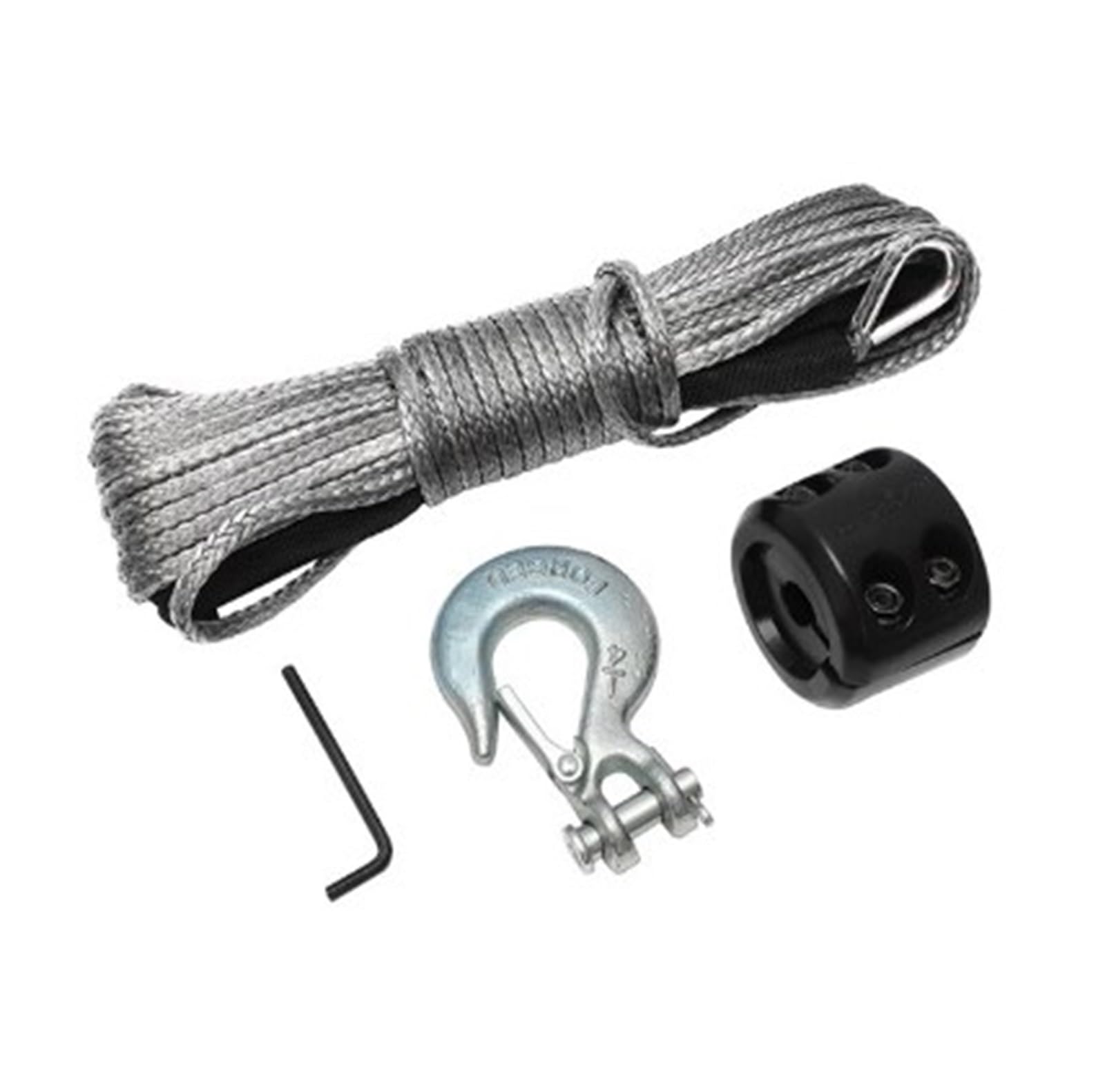 15M 10000LBS Synthetisches Windenseil, Leitungswiederherstellungskabel for Off-Road-Allradfahrzeuge, ATV, UTV, LKW, Boot, SUV, Synthetisches Windenschleppseil(Winch Rope kit) von HPHPH