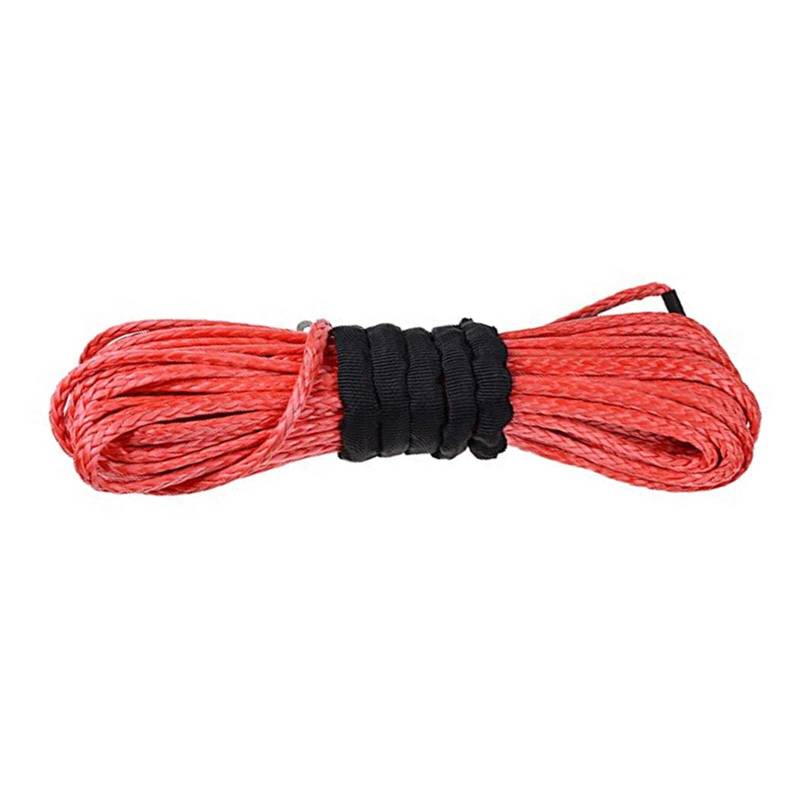 9 mm x 30 m, orange, rot, blau, Synthetisches Windenseil, 17.000 lbs mit Mantel (ATV UTV 4X4 4WD Offroad)(Rood) von HPHPH