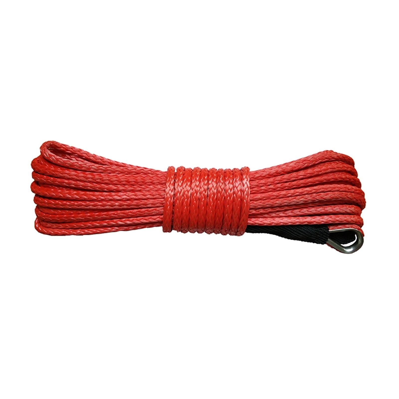 Synthetisches Windenseil, Seil, 6 mm x 15 m, Synthetisches Zugwindenseil, UHMWPE, 12-strängiges Bergungskabel(Rood) von HPHPH