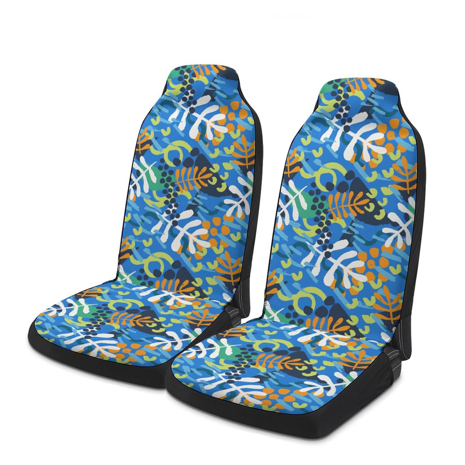 HPLWYM Boho Seegras Print Autositzbezüge Vordersitze, 2PC Universal Wasserdichter Sitzbezüge Auto für LKWs SUVs Autos, Autositzschoner für Damen und Herren, Sitzauflage Auto Sitzauflagen von HPLWYM