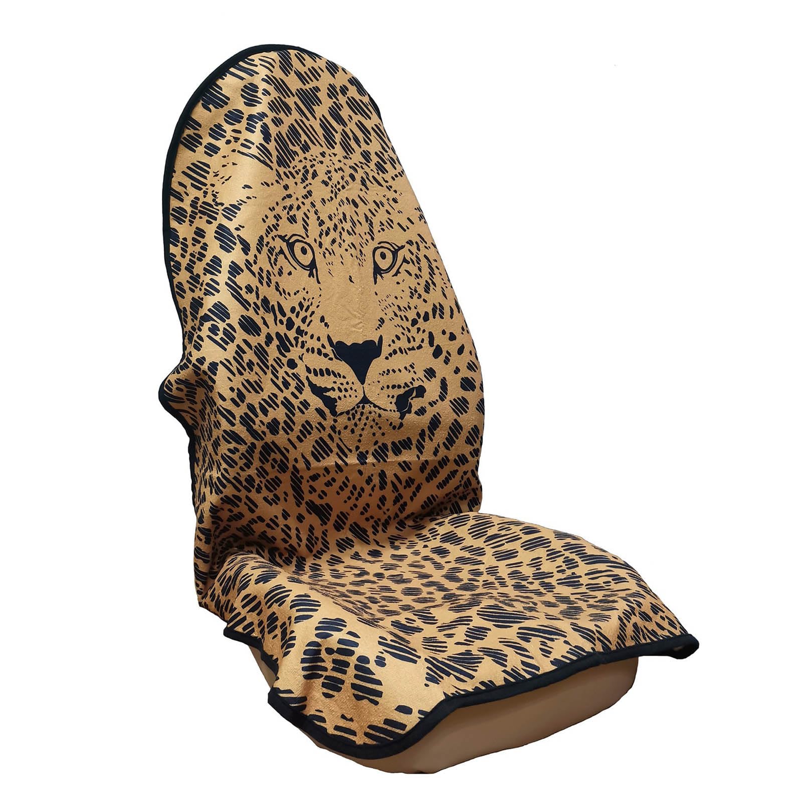 HPLWYM Leopard Print Handtuch Tuch Autositzbezüge Vordersitze, 1PC Universal Wasserdichter Sitzbezüge Auto für LKWs SUVs Autos, Autositzschoner für Damen und Herren, Sitzauflage Auto Sitzauflagen von HPLWYM