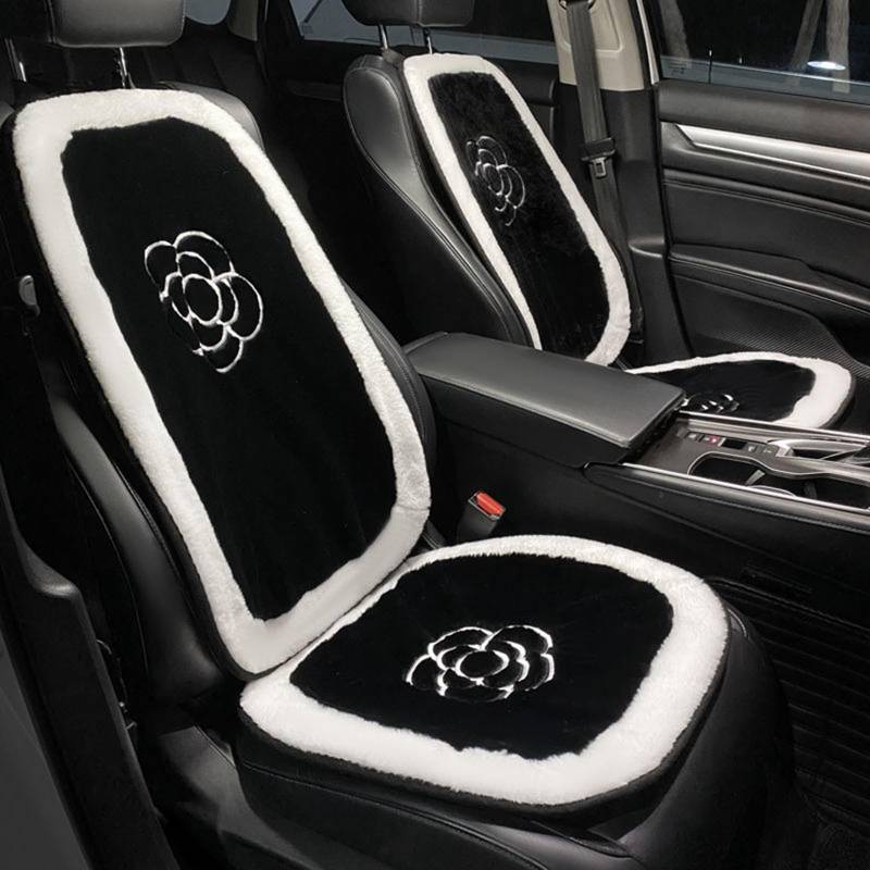 HPLWYM Plüsch Universal Autositzbezüge vordersitze, Universal 4PC Weich Flauschig Auto Sitzbezüge, Autositzschoner Accessoires für Damen und Herren Auto SUV, Sitzauflage Auto Sitzauflagen von HPLWYM