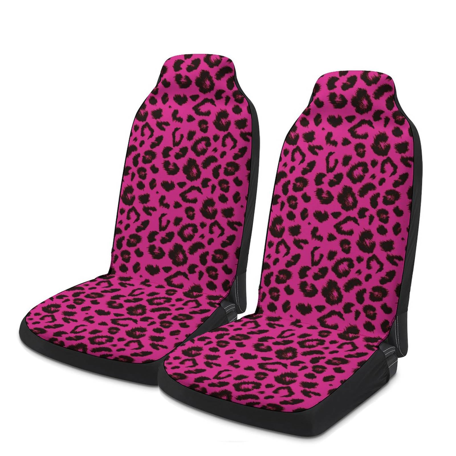 HPLWYM Rosa Leopard Print Autositzbezüge Vordersitze, 2PC Universal Wasserdichter Sitzbezüge Auto für LKWs SUVs Autos, Autositzschoner für Damen und Herren, Sitzauflage Auto Sitzauflagen von HPLWYM