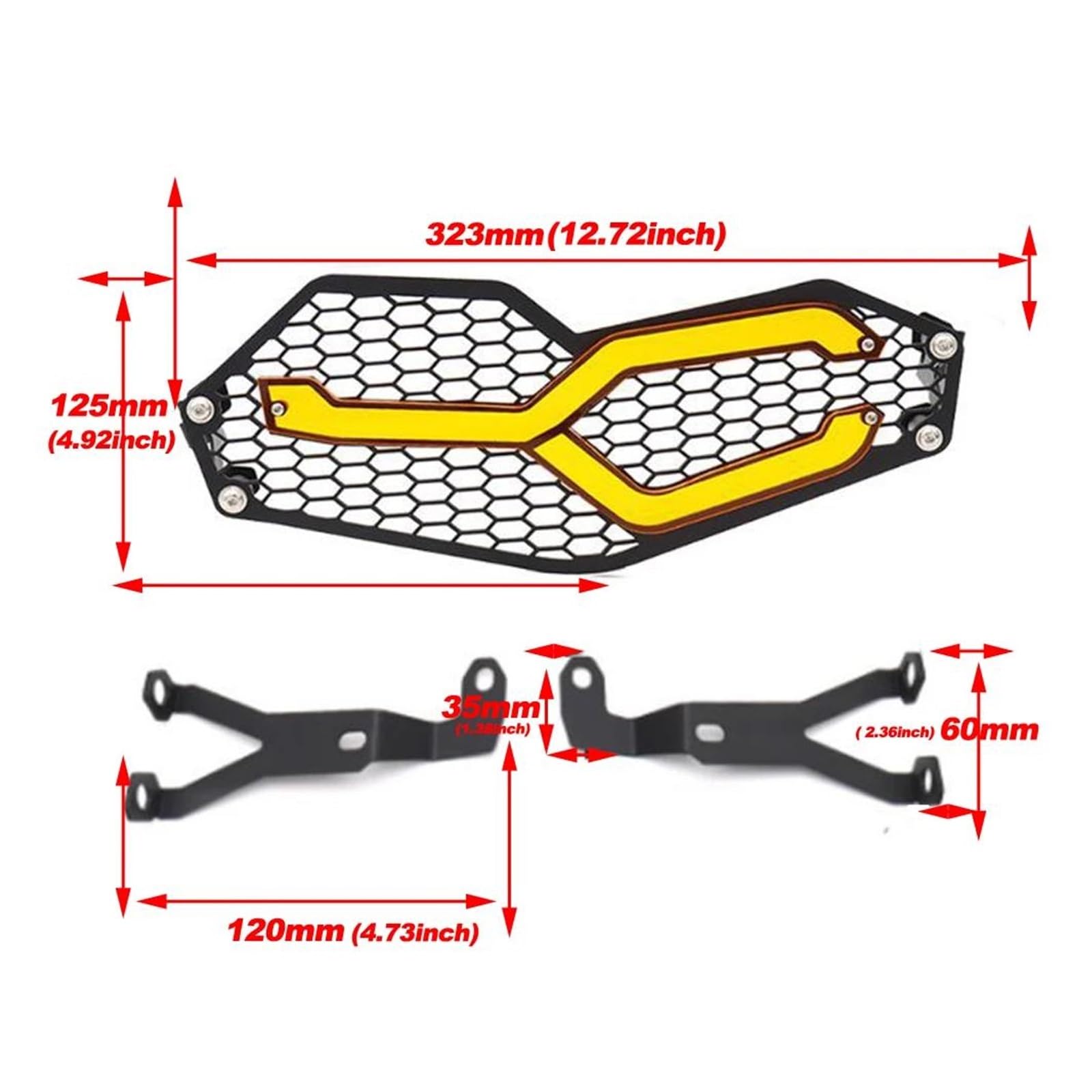 Motorrad-Scheinwerferabdeckung Für F750GS Für F850GS Für F 750 GS Für F 850 ​​GS 2018-2020 Motorrad Frontscheinwerfer Grillabdeckung Mesh Guard Motorradscheinwerferabdeckung Scheinwerferschutz(A) von HPNUAUMXW