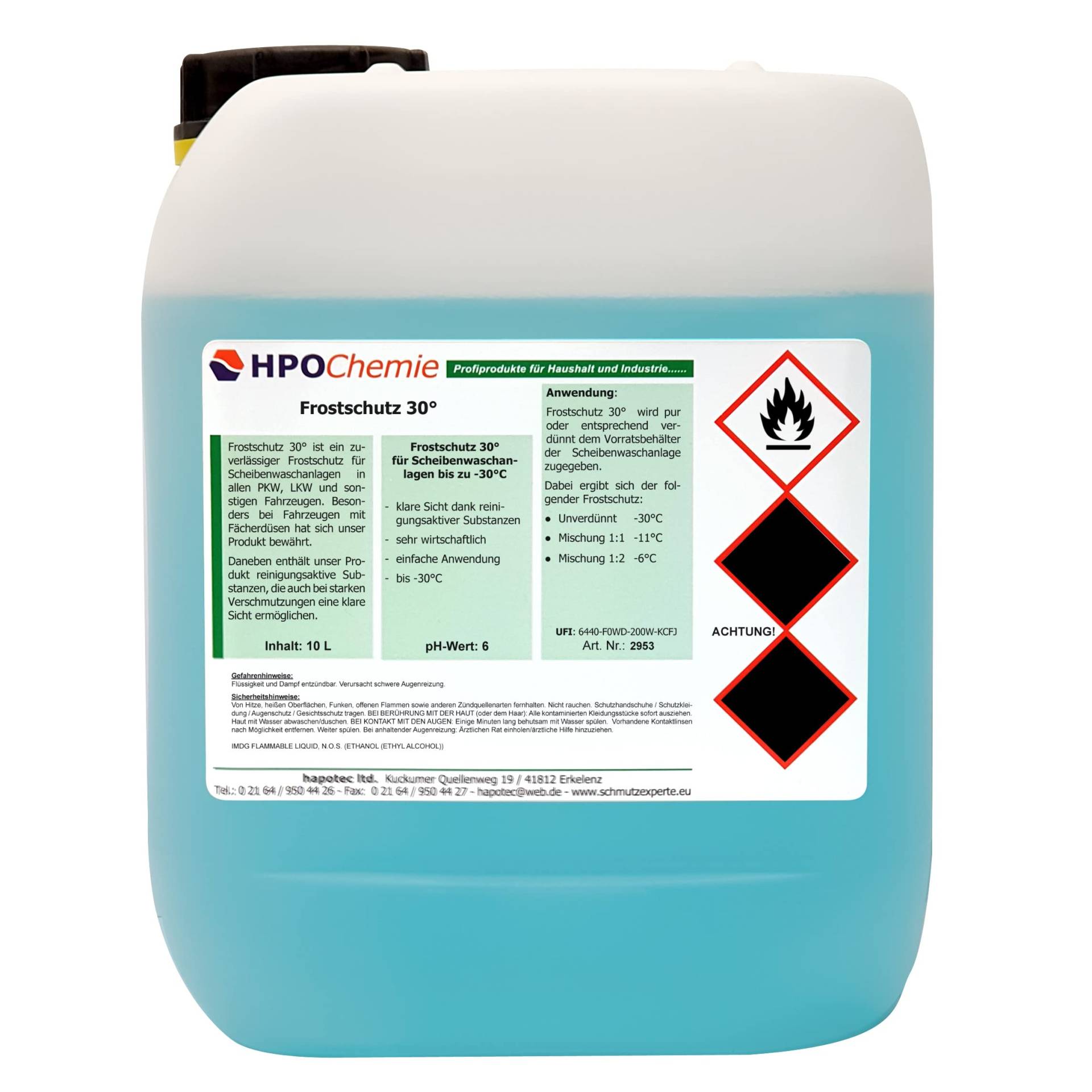 HPOChemie Frostschutz -30°C Scheibenfrostschutz (10 Liter) von HPOChemie