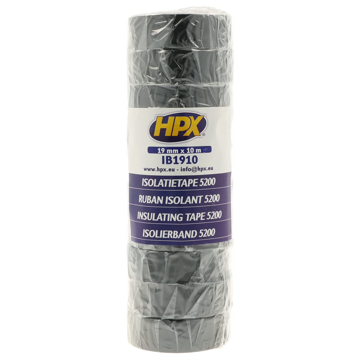 HPX IB1910 Isolierband PVC 5200 schwarz 19 mm x 10 m von HPX