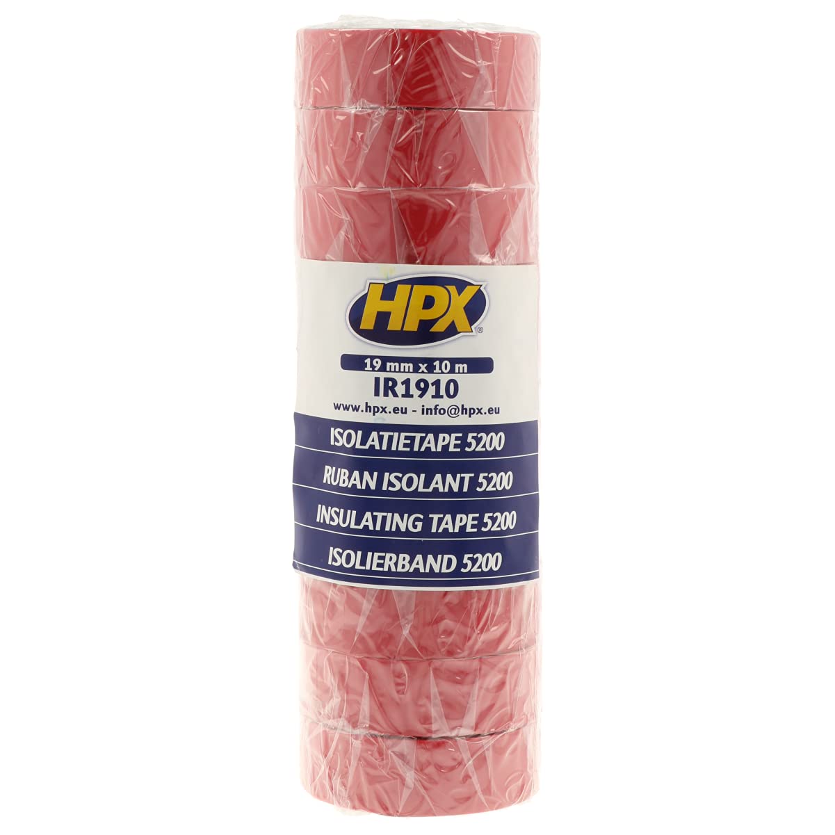 HPX IR1910 PVC Isolierband, 19 mm x 10 m, Rot von HPX