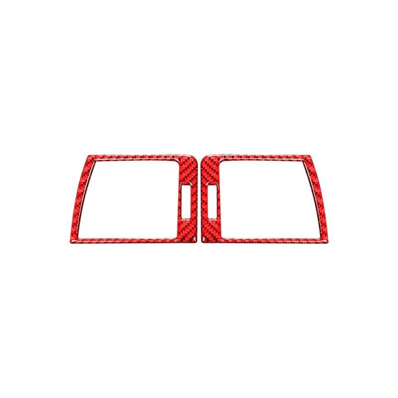 HQGQCEZEK Für B&MW 3er E46 1999-2004 Auto-Armaturenbrett-Panel Links Rechts Lüftungsschlitze Zierrahmen-Abdeckungsaufkleber Auto Innenaufkleber(Red Carbon fiber) von HQGQCEZEK