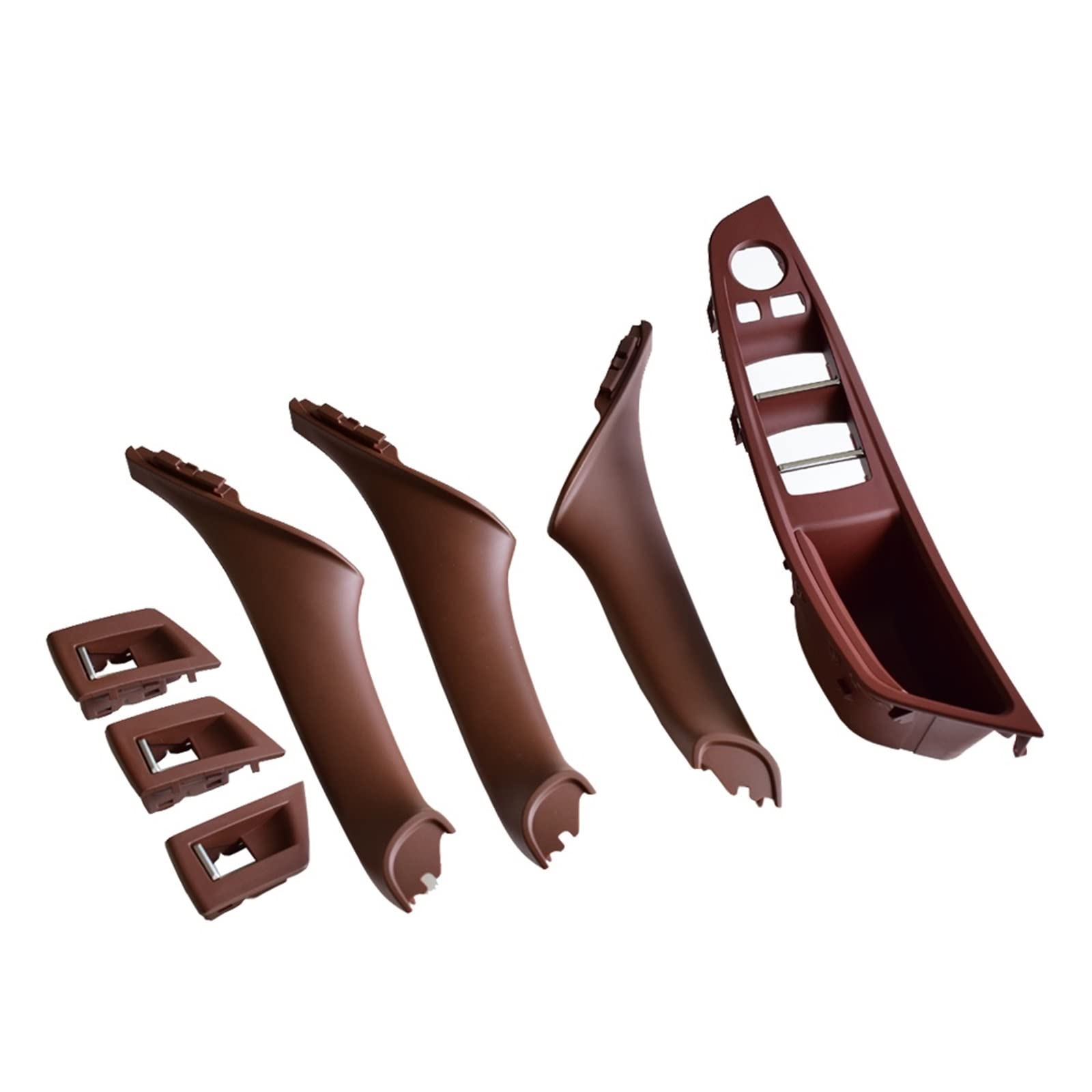 Innentürgriff Für B&MW 5er F10 F11 520 525 Rechtslenker RHD 7-teiliger Auto-Innentürgriff Innentürverkleidung Pull Trim Cover Innentür-Zuggriffverkleidung(Wine Red-7Pcs) von HQGQCEZEK