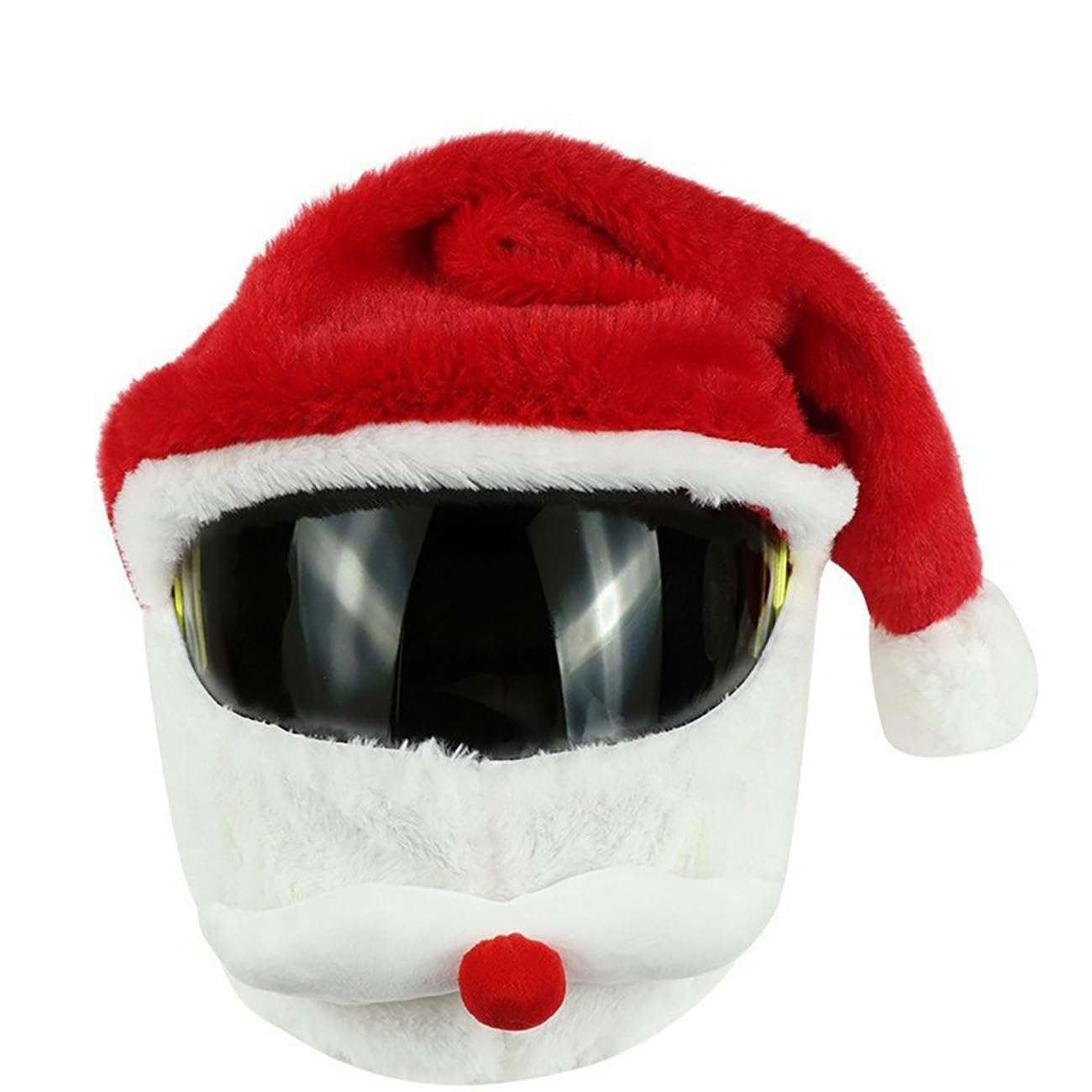 Motorradhelm, Lustiger Cartoon-Plüschhelm-Schutz, Weihnachtsmannmütze-Helm, Integralhelm-Überzug for Personalisierten Integralhelm-Überzug Zu Weihnachten von HQSADOEEU