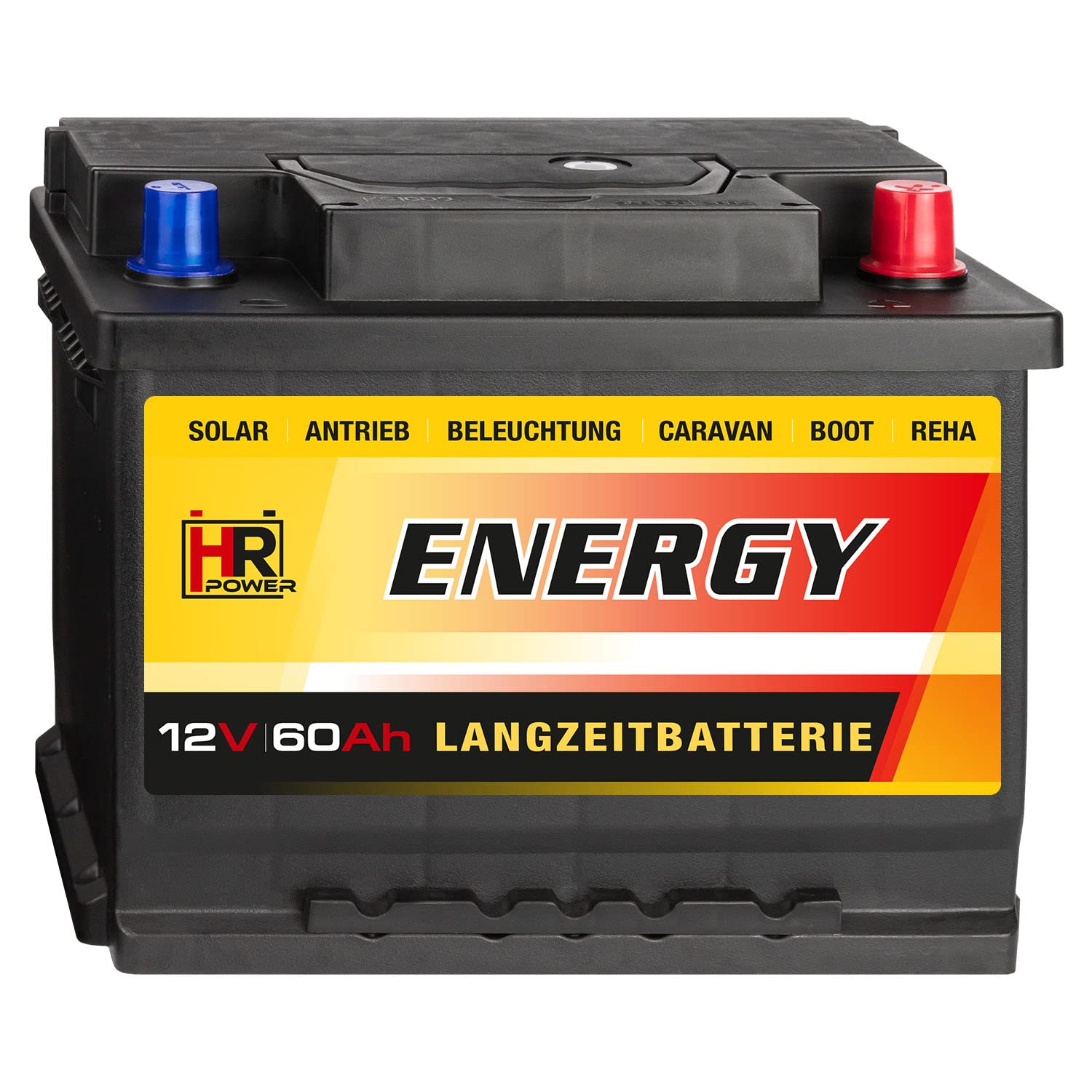 HR-ENERGY Batterie 12V 60Ah | High-Performance Langzeitbatterie für Solar, Caravan, Boot, Hobby & Freizeit von HR-Power