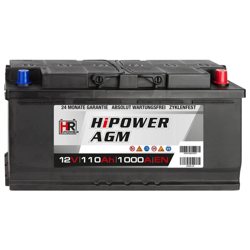 HR HiPower AGM Autobatterie 12V (110Ah) von HR-Power