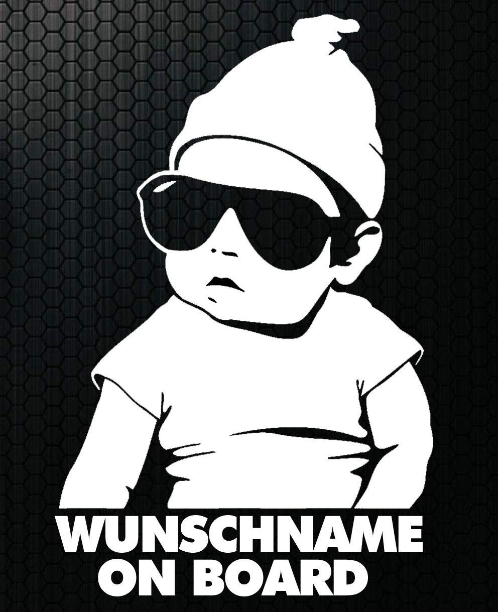 HR-WERBEDESIGN 1x Aufkleber Wunschname ON Board Sticker Hangover Baby Auto Kind fährt mit FUNmy von HR-WERBEDESIGN