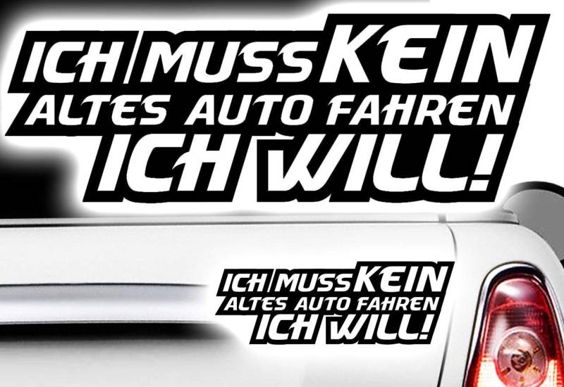 HR-WERBEDESIGN 1x Aufkleber ich muss kein altes Auto Fahren ich Will Sticker Rat Shocker Tuning von HR-WERBEDESIGN