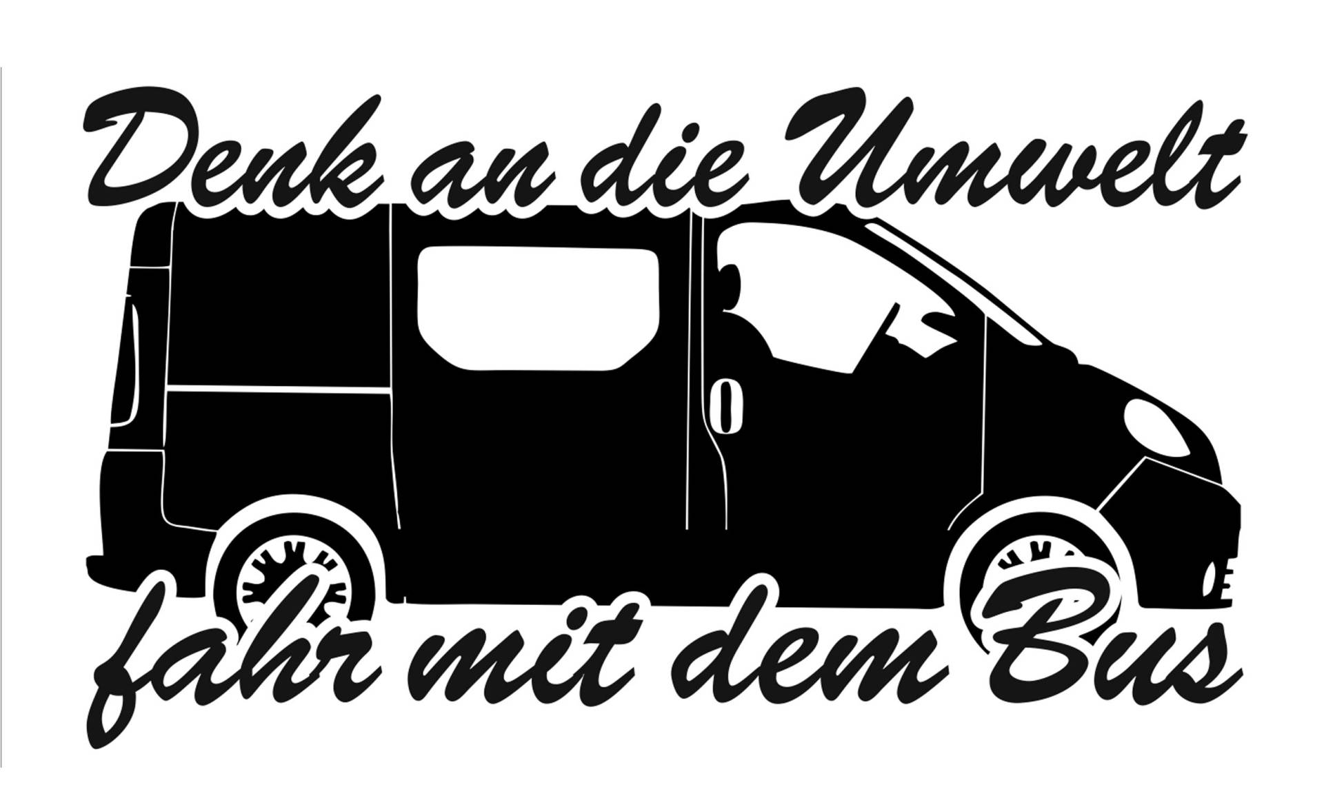 HR-WERBEDESIGN 1x Auto Aufkleber 20cm Denk an die Umwelt fahr mit dem Bus Fun Future Sticker von HR-WERBEDESIGN