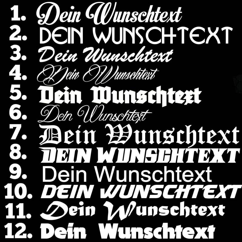 HR-WERBEDESIGN 1x WUNSCHTEXT 20cm Breit Aufkleber Auto Domain Cartattov Beschriftung Schriftzug von WESKEY