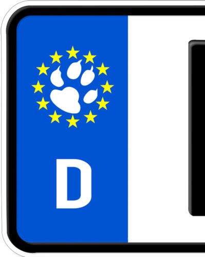 HR-WERBEDESIGN 2X Aufkleber Pfoten Pfote Tatze Nummernschild Kennzeichen Plakette Dog Frenc von HR-WERBEDESIGN