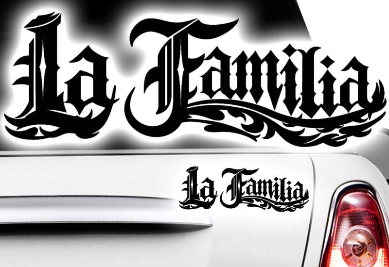 HR-WERBEDESIGN 2X LA Familia Black Pearl Ninja Auto Motorrad Aufkleber Decal Tunin Hardcore von HR-WERBEDESIGN