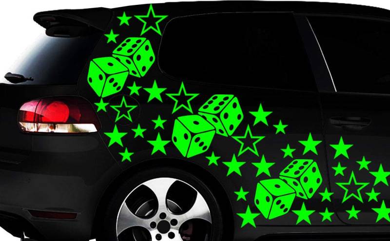 HR-WERBEDESIGN 93-teiliges Sterne Würfel Cube Star Auto Aufkleber Tuning WANDTATTOO Blumen XXX von LZBBD