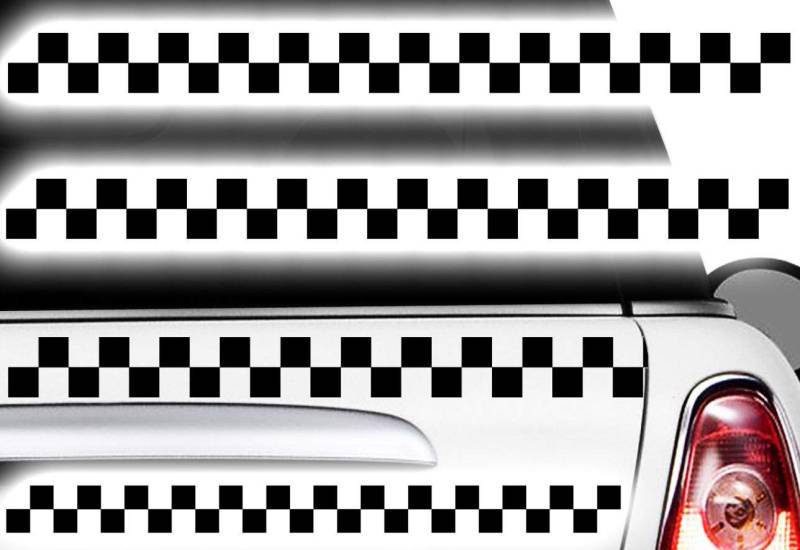 HR-WERBEDESIGN Aufkleber Karomuster Race Turbo Flag Seitenaufkleber Karo Sticker Taxi Dekor x1ß von HR-WERBEDESIGN