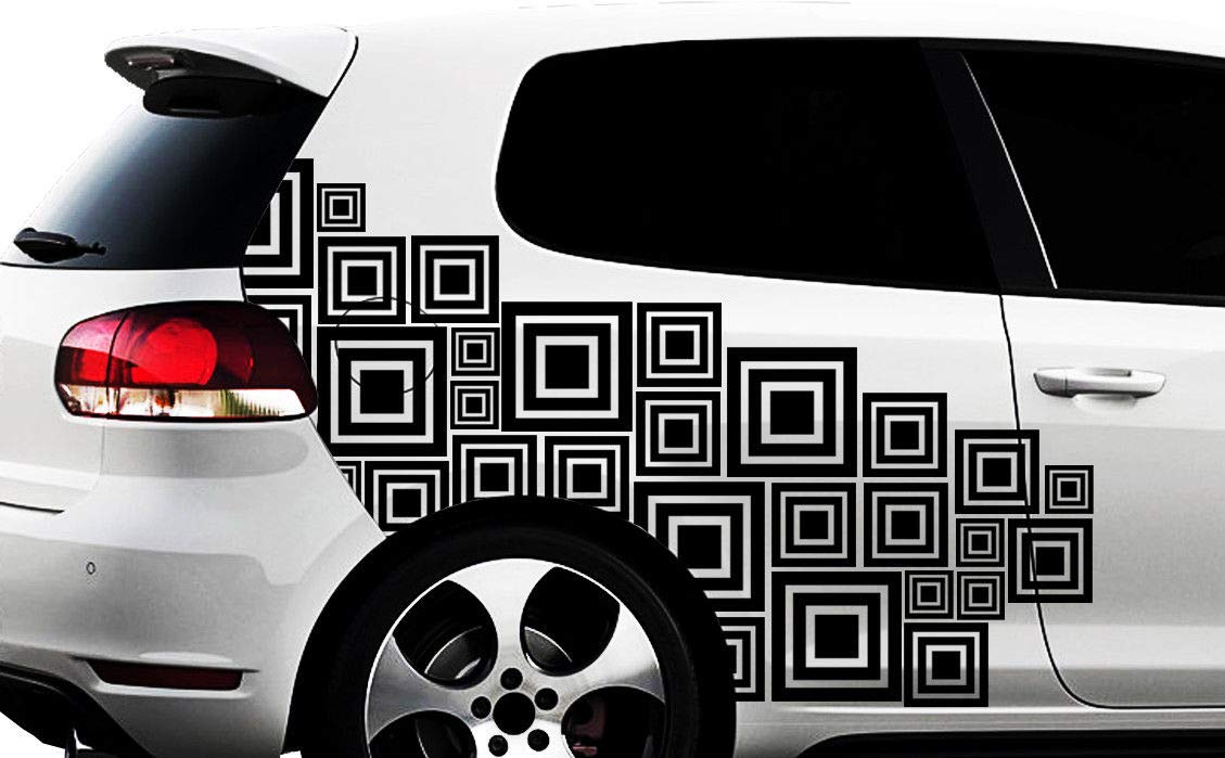 HR-WERBEDESIGN Hexagon Pixel Cyber Camouflage XXL Set Auto Aufkleber Sticker Tunin Wandtattoos von HR-WERBEDESIGN