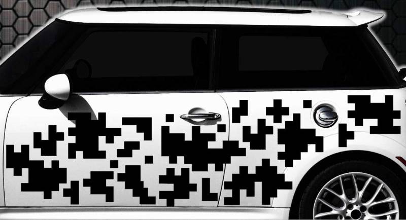 HR-WERBEDESIGN Pixel Cyber Camouflage XXXXL Set Auto Aufkleber Sticker Tuning Stylin Wandtattoo von HR-WERBEDESIGN