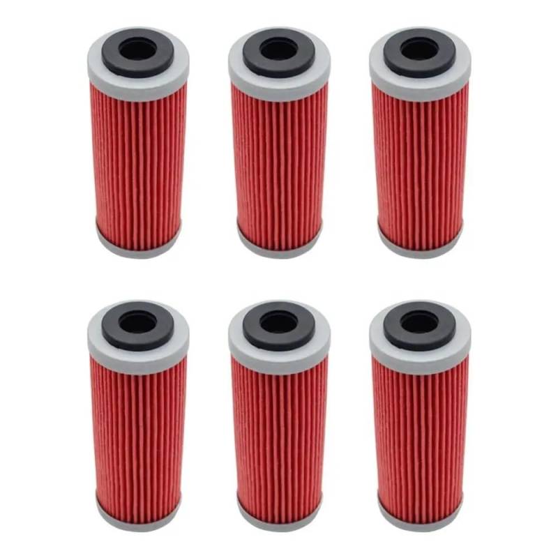 Kompatibel mit SX SXF SXS XCF XCF-W XCW SMR 250 350 400 450 505 530 2007-2016 4/6-teiliges Motorrad-Ölfilter-Set(6Pcs) von HREZMJ